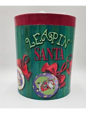 VTG Nutshell Designs by Ingrid Slyder Leapin Santa Xmas Iced Ball Ornaments 12